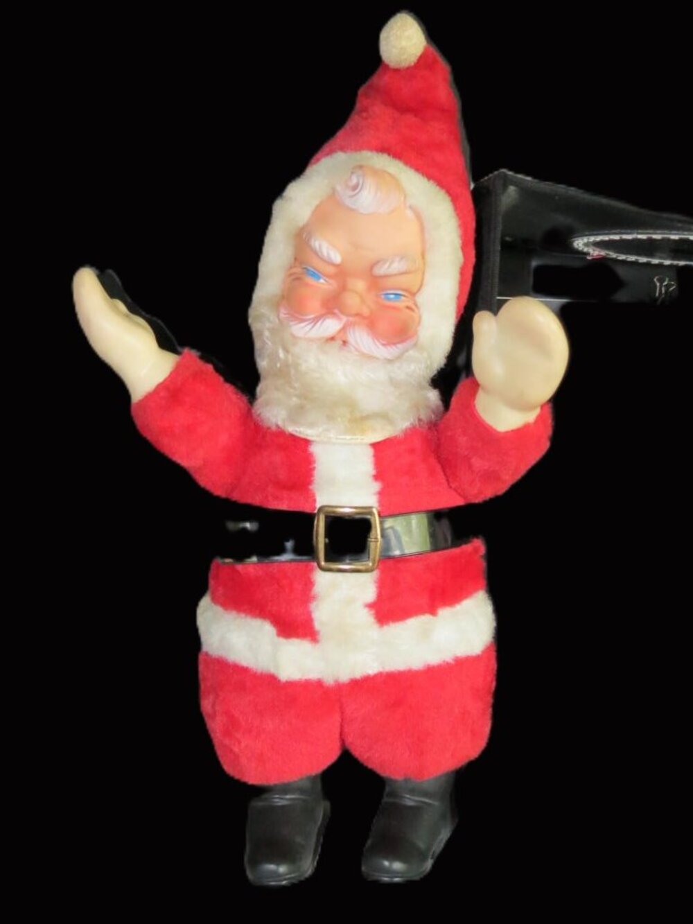 VTG Rubber Face Santa Plush Doll 1950s Christmass Decor 20"